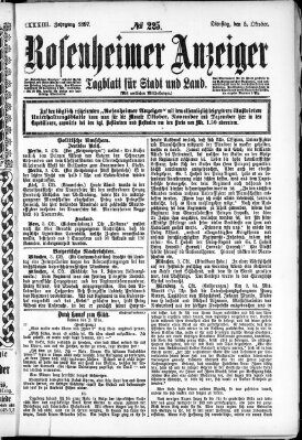 Rosenheimer Anzeiger Dienstag 5. Oktober 1897