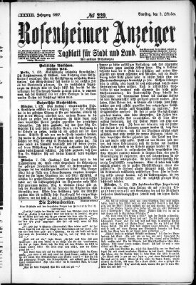 Rosenheimer Anzeiger Samstag 9. Oktober 1897