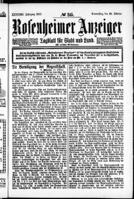 Rosenheimer Anzeiger Donnerstag 28. Oktober 1897