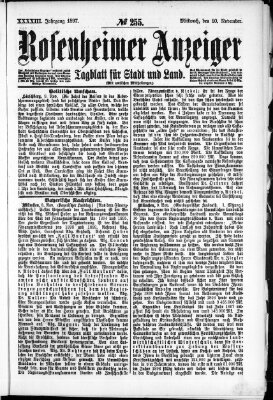 Rosenheimer Anzeiger Mittwoch 10. November 1897