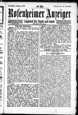 Rosenheimer Anzeiger Sonntag 14. November 1897