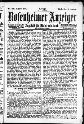 Rosenheimer Anzeiger Dienstag 16. November 1897