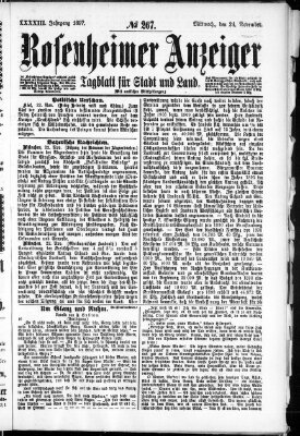 Rosenheimer Anzeiger Mittwoch 24. November 1897