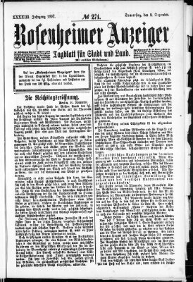 Rosenheimer Anzeiger Donnerstag 2. Dezember 1897