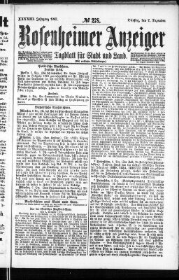 Rosenheimer Anzeiger Dienstag 7. Dezember 1897