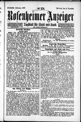 Rosenheimer Anzeiger Mittwoch 8. Dezember 1897