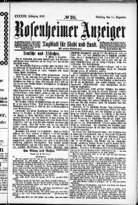 Rosenheimer Anzeiger Samstag 11. Dezember 1897