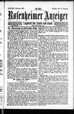 Rosenheimer Anzeiger Samstag 18. Dezember 1897