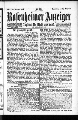 Rosenheimer Anzeiger Donnerstag 23. Dezember 1897