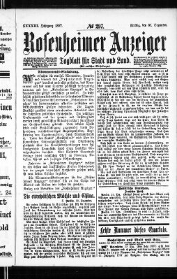 Rosenheimer Anzeiger Freitag 31. Dezember 1897