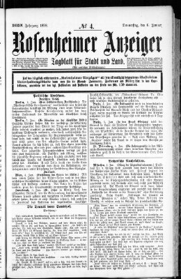 Rosenheimer Anzeiger Donnerstag 6. Januar 1898