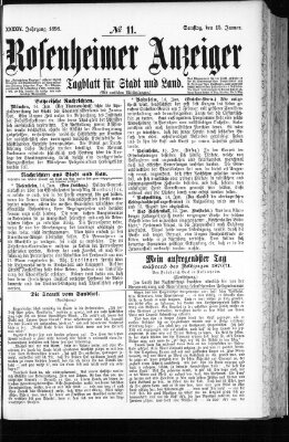 Rosenheimer Anzeiger Samstag 15. Januar 1898