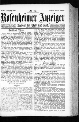 Rosenheimer Anzeiger Freitag 21. Januar 1898