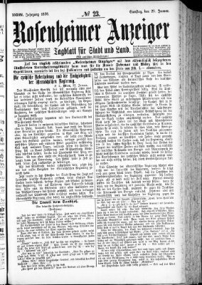 Rosenheimer Anzeiger Samstag 29. Januar 1898