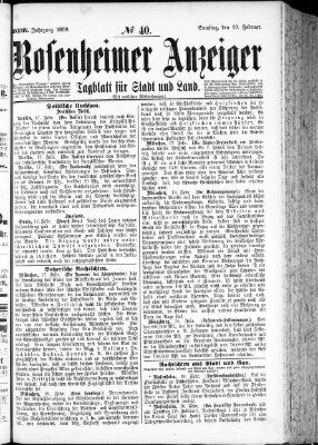 Rosenheimer Anzeiger Samstag 19. Februar 1898