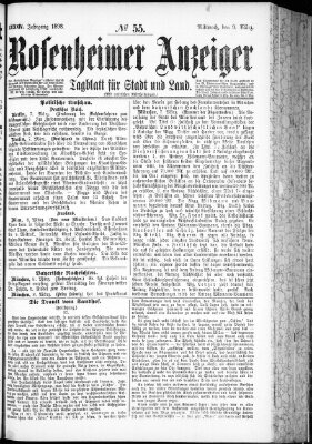 Rosenheimer Anzeiger Mittwoch 9. März 1898