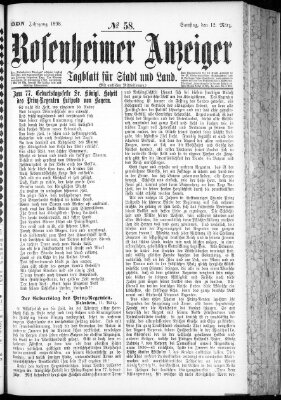 Rosenheimer Anzeiger Samstag 12. März 1898