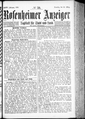 Rosenheimer Anzeiger Sonntag 13. März 1898