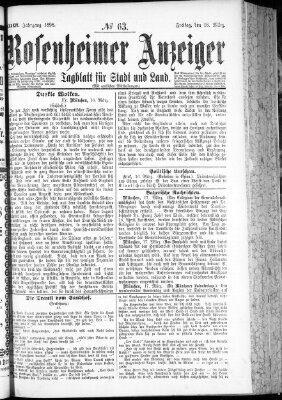 Rosenheimer Anzeiger Freitag 18. März 1898