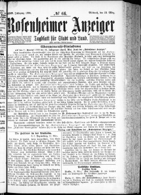 Rosenheimer Anzeiger Mittwoch 23. März 1898