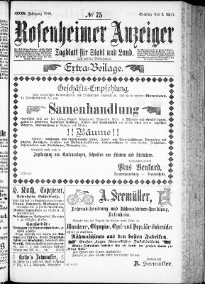 Rosenheimer Anzeiger Sonntag 3. April 1898