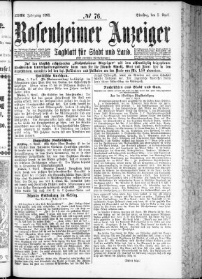 Rosenheimer Anzeiger Dienstag 5. April 1898