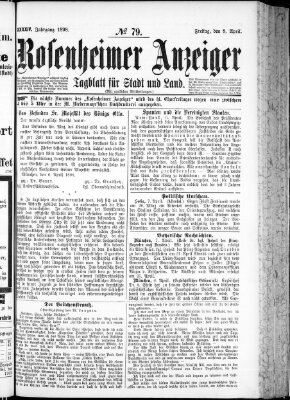 Rosenheimer Anzeiger Freitag 8. April 1898