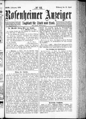 Rosenheimer Anzeiger Mittwoch 13. April 1898