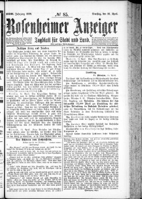 Rosenheimer Anzeiger Samstag 16. April 1898