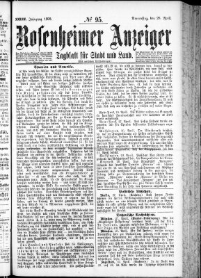 Rosenheimer Anzeiger Donnerstag 28. April 1898