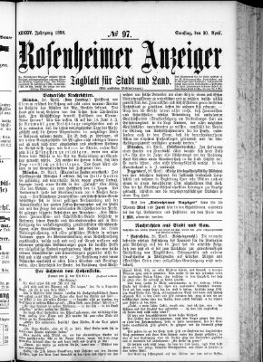 Rosenheimer Anzeiger Samstag 30. April 1898