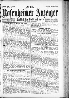 Rosenheimer Anzeiger Dienstag 10. Mai 1898