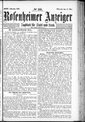 Rosenheimer Anzeiger Mittwoch 11. Mai 1898