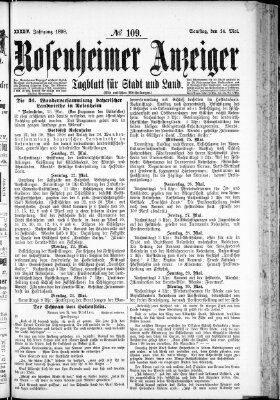 Rosenheimer Anzeiger Samstag 14. Mai 1898