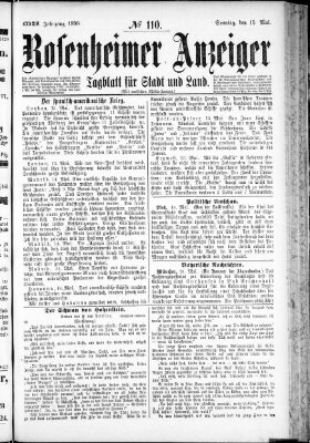 Rosenheimer Anzeiger Sonntag 15. Mai 1898