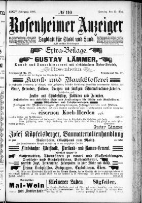 Rosenheimer Anzeiger Sonntag 15. Mai 1898