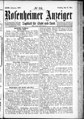 Rosenheimer Anzeiger Samstag 21. Mai 1898