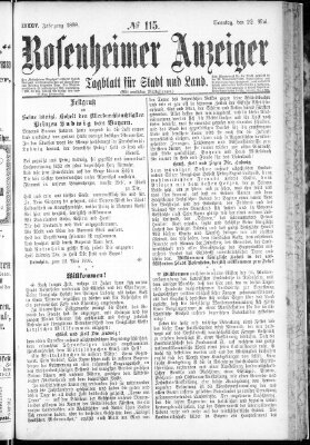 Rosenheimer Anzeiger Sonntag 22. Mai 1898