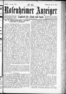 Rosenheimer Anzeiger Mittwoch 25. Mai 1898