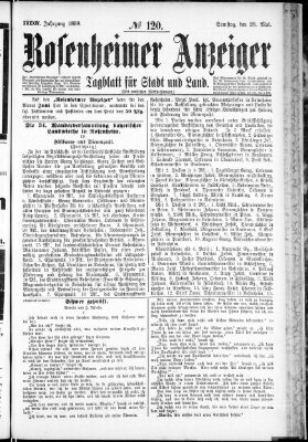 Rosenheimer Anzeiger Samstag 28. Mai 1898