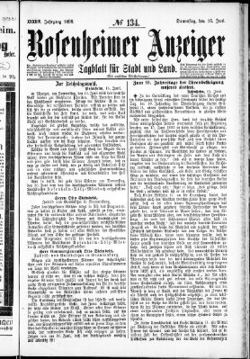 Rosenheimer Anzeiger Donnerstag 16. Juni 1898