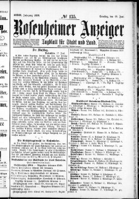 Rosenheimer Anzeiger Samstag 18. Juni 1898