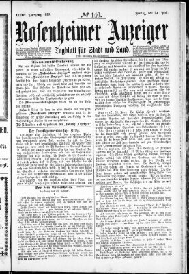 Rosenheimer Anzeiger Freitag 24. Juni 1898