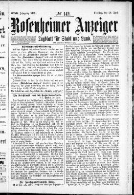 Rosenheimer Anzeiger Dienstag 28. Juni 1898