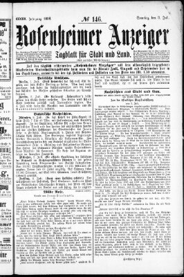 Rosenheimer Anzeiger Sonntag 3. Juli 1898