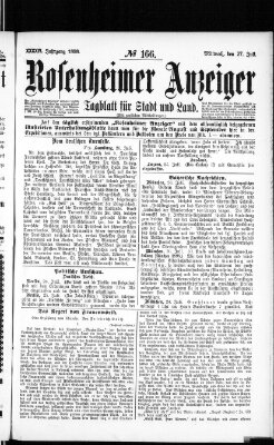 Rosenheimer Anzeiger Mittwoch 27. Juli 1898