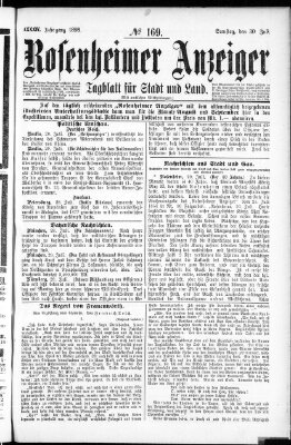 Rosenheimer Anzeiger Samstag 30. Juli 1898