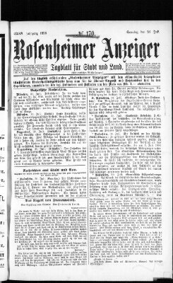 Rosenheimer Anzeiger Sonntag 31. Juli 1898