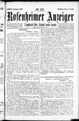 Rosenheimer Anzeiger Mittwoch 3. August 1898