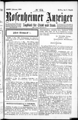 Rosenheimer Anzeiger Freitag 5. August 1898